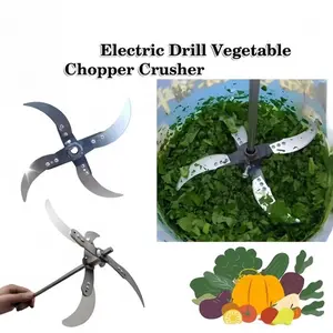 1 Set Pisau Mesin Pencacah Rumput Sayuran Multifungsi Pakan Ternak Entok Ayam untuk Dinamo dan Stick Bor Giling