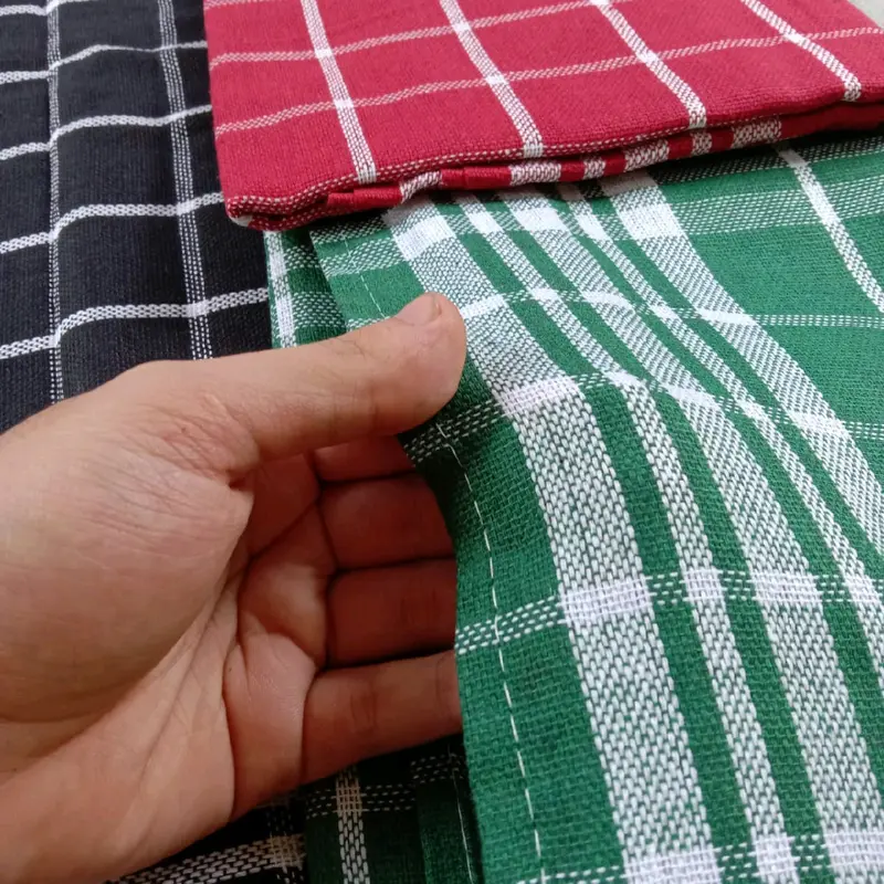 12pcs(1lusin) lap serbet serbaguna ukuran besar 55×55cm /lap piring/lap makan bahan catton Merah polytex random 2