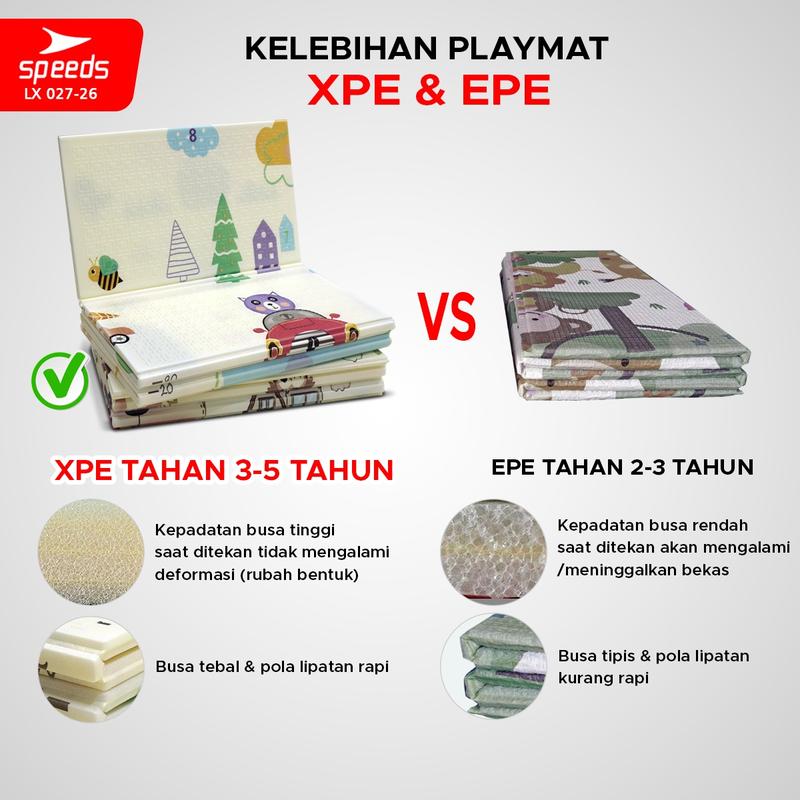 SPEEDS SNI Karpet Lipat Playmat Bayi 115x180cm 9mm Tikar Portable Folding Matras 027-26-A 6