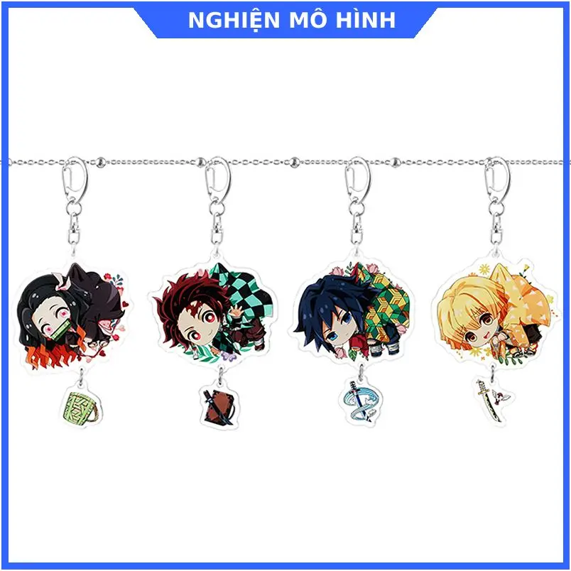 Móc khóa nhân vật Thanh gươm diệt quỷ Tanjiro Nezuko Inosuke Zenitsu Giyuu Shinobu Muichiro Kimetsu No Yaiba Móc Khoá Móc Chìa Khoá Voi Women Nữ