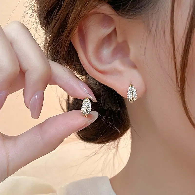 Kẹp Tai Hình Lá, Thiết Kế Độc Đáo Của Phụ Nữ, Bông Tai Cao Cấp, Bạc Sterling S925, Không Cần Cởi Ra, Nhẫn Tai Thanh Lịch, Dành Cho Phụ Nữ