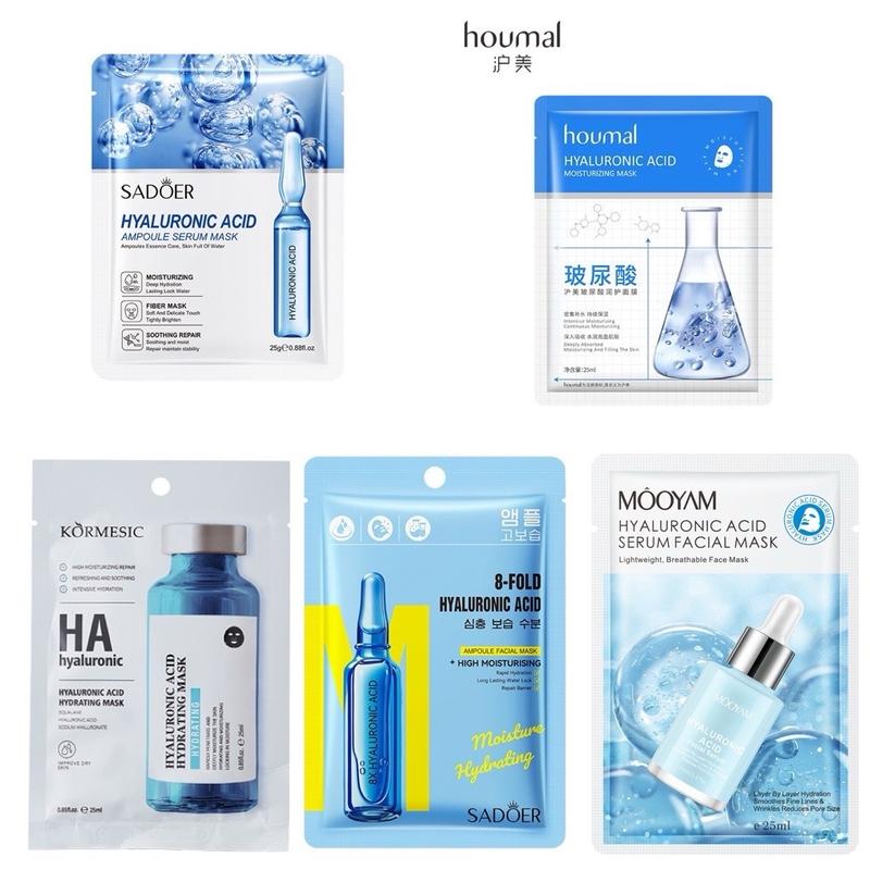 Combo 30 Mặt Nạ Tặng 5m HA Hyaluronic Acid Cẩp Ẩm Ngậm Nước Căng Bóng Se Khít LCL 25ml Skincare Làm Đẹp Da Mask Dưỡng Ẩm Da