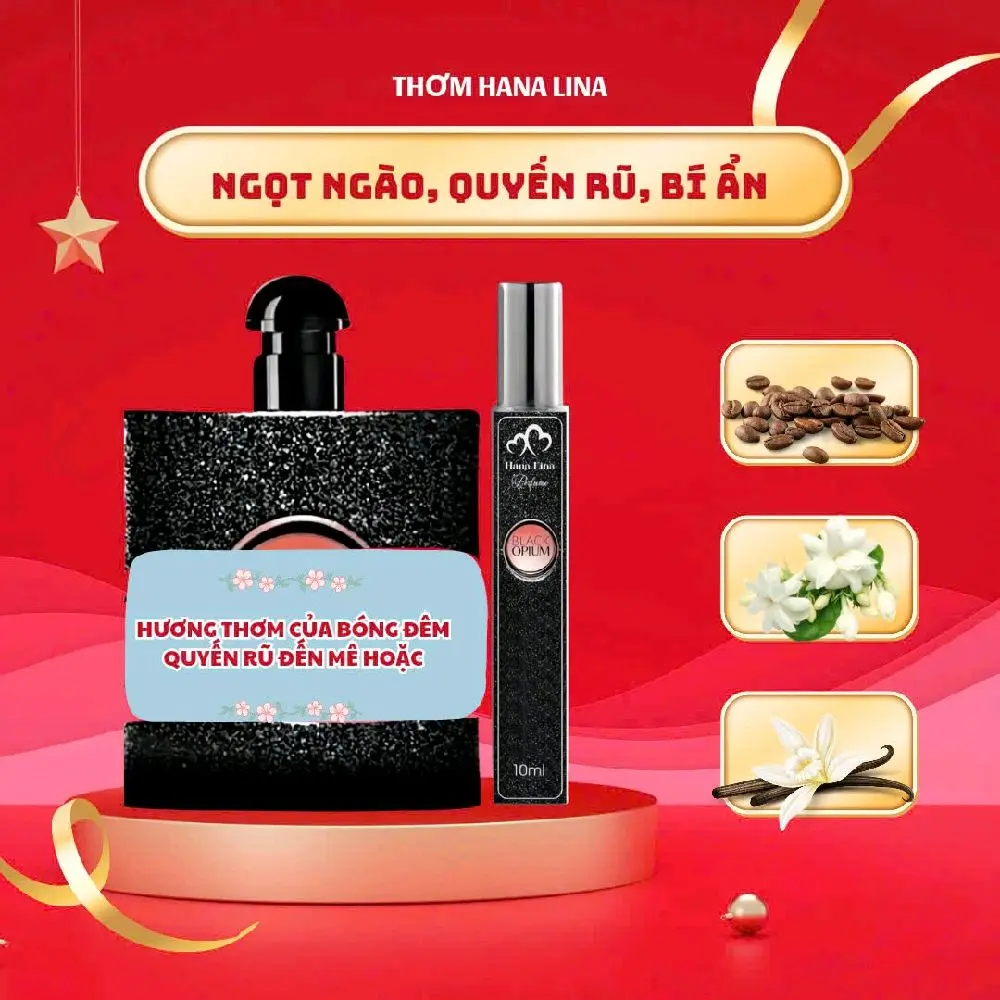 Nước hoa Nữ Black-0pium ( chai nhỏ 10ml). Ngọt ngào, quyến rũ, bí ẩn. Cosmetic Women Perfume Mỹ Phẩm