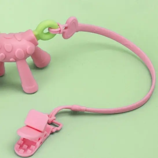 Cute Silicone Pacifier Holder Clip Food-grade Anti-lost Baby Pacifier Chain BPA Free Adjustable Baby Teething Toys Strap Children