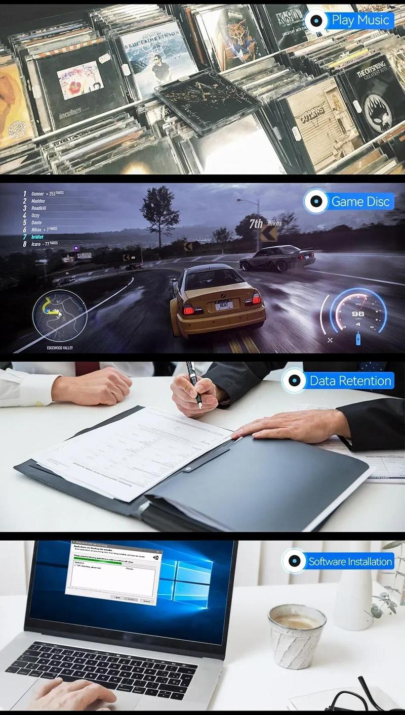 Product Introduction of External DVD CD Drive, USB3.0, Portable Burner Player, for Desktop and Notebook Computer, Optical Drive Burner, Compatible with Laptop and PC 29