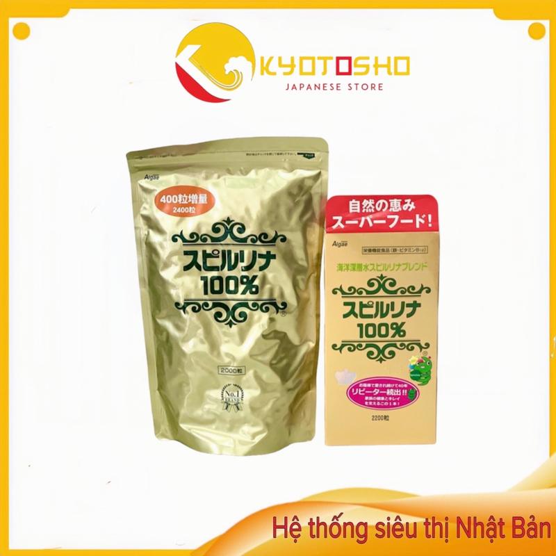  Tảo xoắn Spirulina 2200 viên Nhật Bản túi 2400 viên 