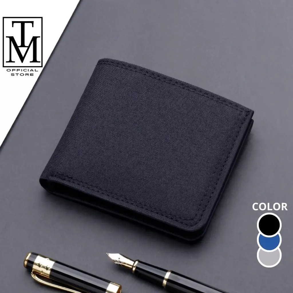 Ví nam Classic liệu vải Canvas nhỏ gọn dáng ngang 3 màu thời trang VI3 Nhung Da Wallet
