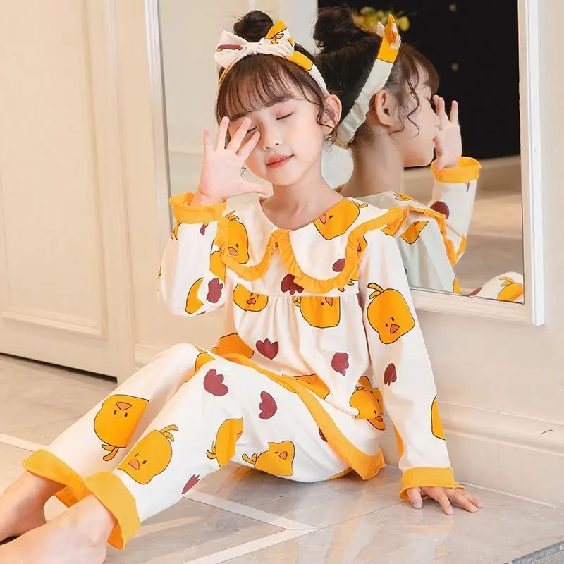 Đồ Ngủ Trẻ Em, Phong Cách Hàn Quốc Ngọt Ngào Hàng Mới Về 2024, Làm Bằng Cotton Nguyên Chất Thích Hợp Cho Mùa Xuân Và Mùa Thu, Đồ Ngủ Bé Gái Dài Tay Trang Phục Công Chúa Cho Trẻ Em Bộ Đồ Mặc Nhà Cho Cha Mẹ-Con Cái