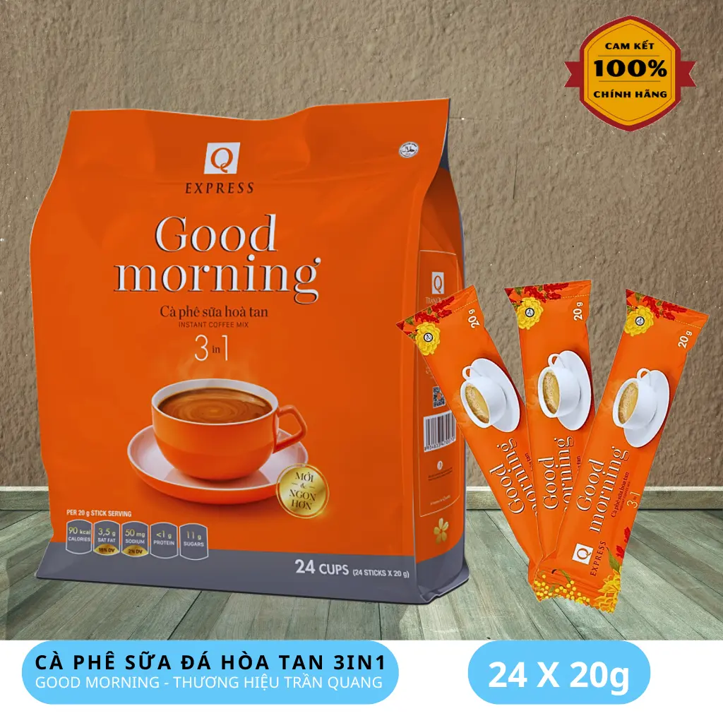 Combo 5 bịch cà phê sữa hoàn tan 3in1 Trần Quang Coffee Cafe (24 gói/bịch) pocket cafe  trúc cà  phê cf sua