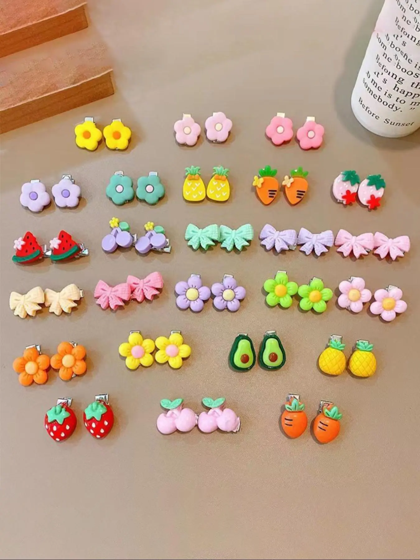 Cute Cartoon Flower & Fruit Design Hair Clip, 50pcs Hair Clips As LGBT Pride Gift, Hair Accessories for Women & Girls, Lovely Hairwear for Daily Used