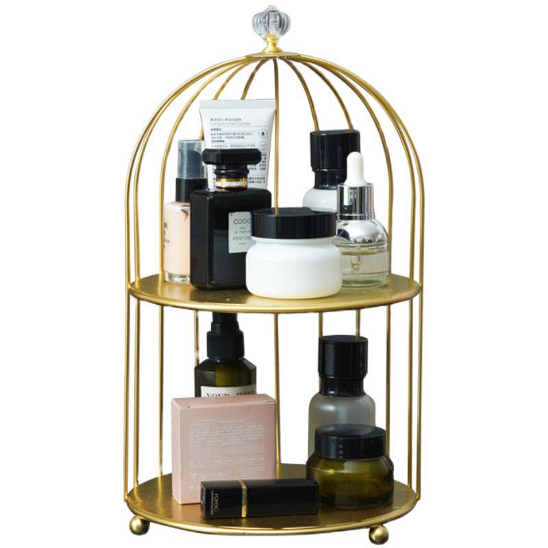 Iron Art Nordic Style Bird Cage Rack Cosmetic Storage Rack Finishing ...