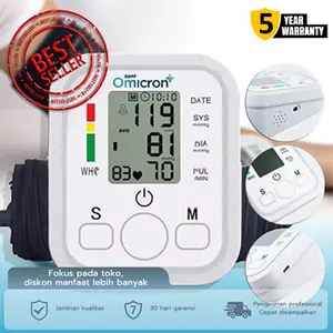 【Garansi 5 tahun】Tensimeter Tensi Meter Pengukur Tekanan Darah Blood Pressure Monitor Portable Digital Alat LCD