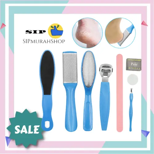 Set Alat Perawatan Kaki Gosok Pembersih Tumit Manicure Pedicure Foot Care Scraper 8 in 1