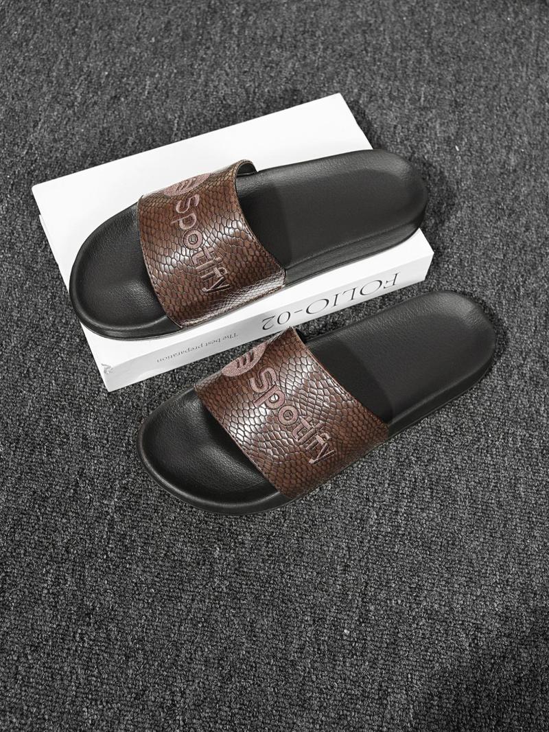 Product Introduction of Men's Fashionable Geometric Pattern Slides, Casual Comfortable Breathable Non-slip Slippers for Indoor Outdoor Wear, Male All-match Round Toe Slippers for Daily Wear, Walking Shoes 1