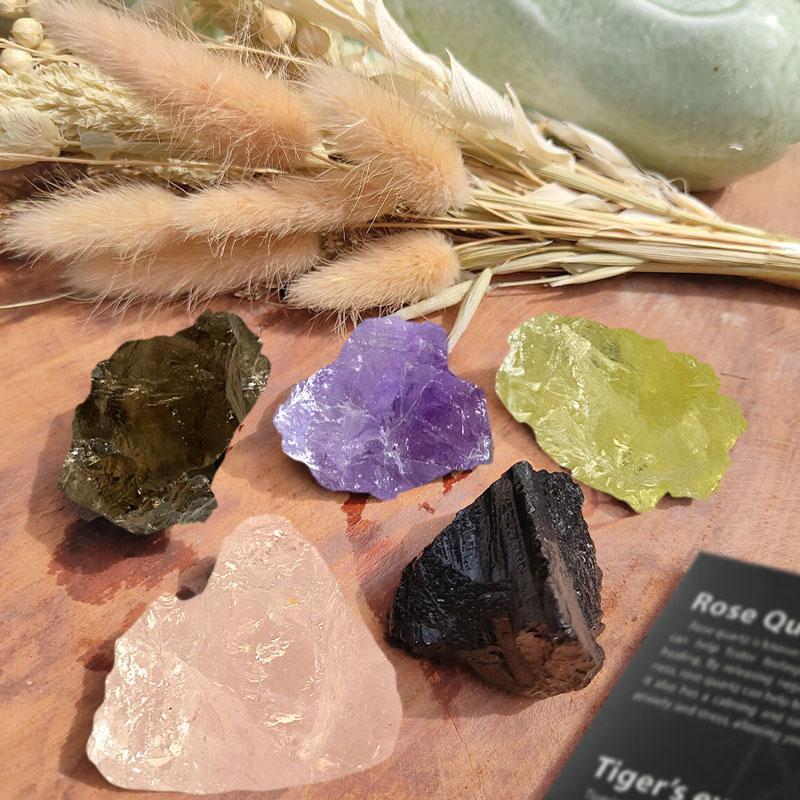 Product Introduction of Artificial Crystal Meditation Healing Set, 1 Box Crystal Stone Gift Box, Meditation Healing Stone Set, Party Gift for Friend & Family, Home Decor 6
