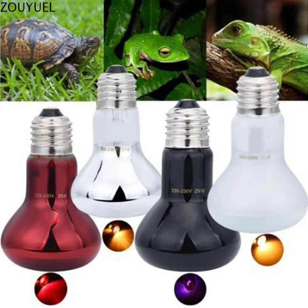ZOUYUEL Heat Preservation Light UVA Led Pet Heating Lamp Adjustable Infrared UVA Day Night Bulb 25W/50W/75W/100W 220-230V Reptile Heat Bulb Amphibian