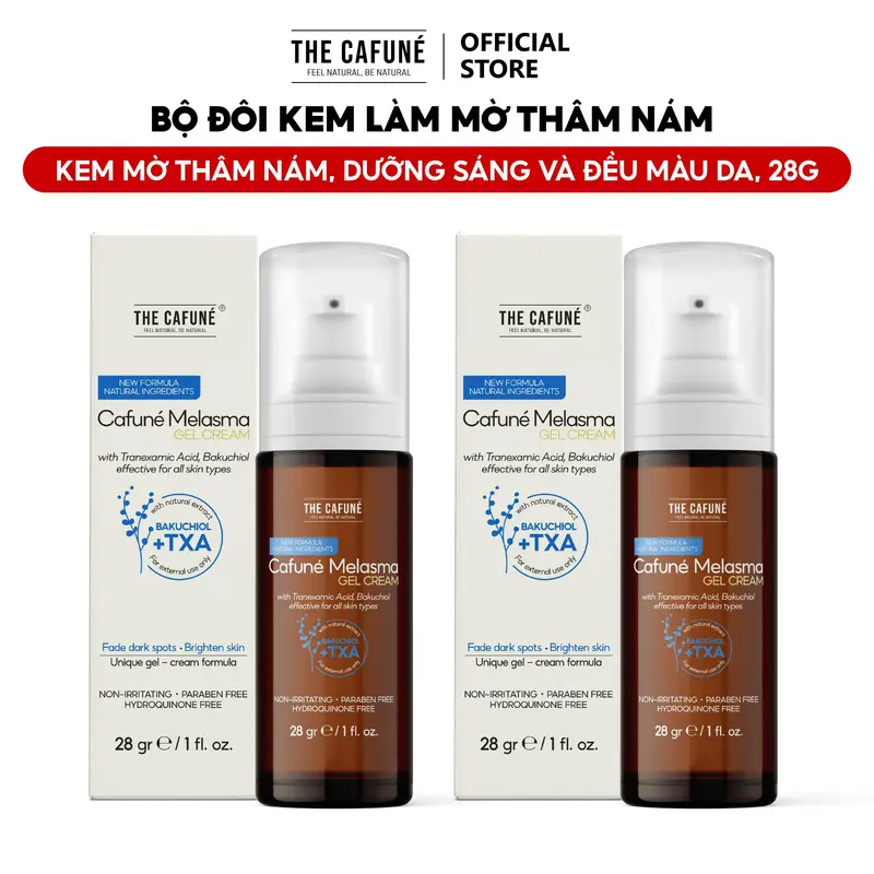 Combo 2 Kem Làm Mờ Thâm Nám, Dưỡng Trắng Sáng Và Đều Màu Da Tối Ưu Cafuné Melasma Gel Cream, 28g 0