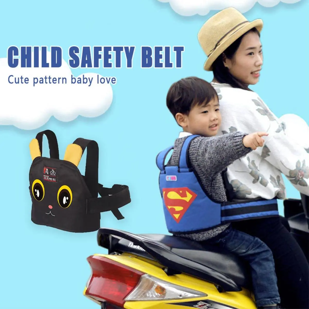 Sabuk Pengaman Sepeda Motor Anak Tali Pengaman Berkendara Anti Jatuh Nyaman Bernapas Dapat Diatur Kelonggarannya Tali Pengikat Keamanan Untuk Bayi Naik Motor