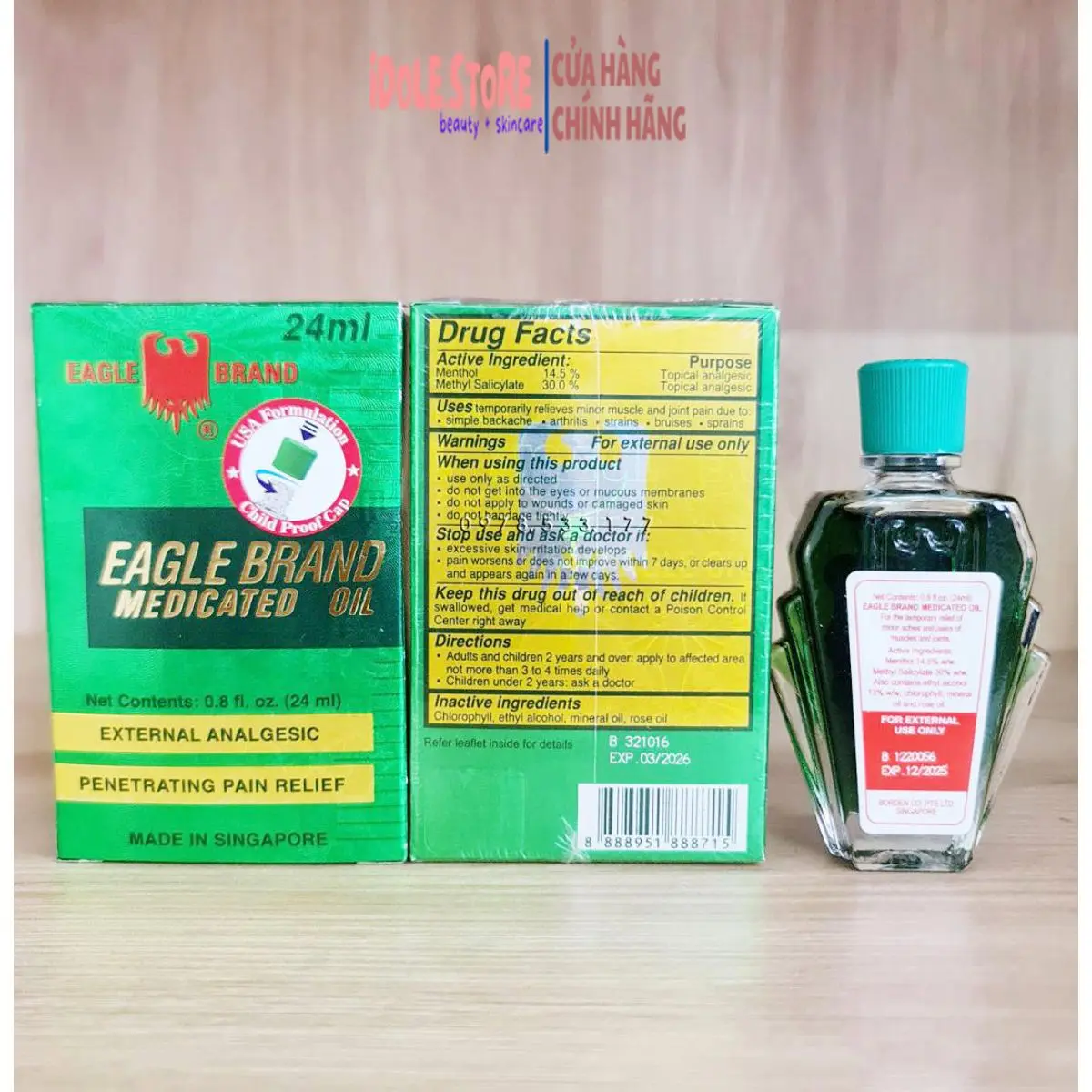 [ Hàng mỹ ] Dầu gió con Ó  Eagle Brand dầu con ó 2 Nắp 24ml Hàng Nội Địa Mỹ