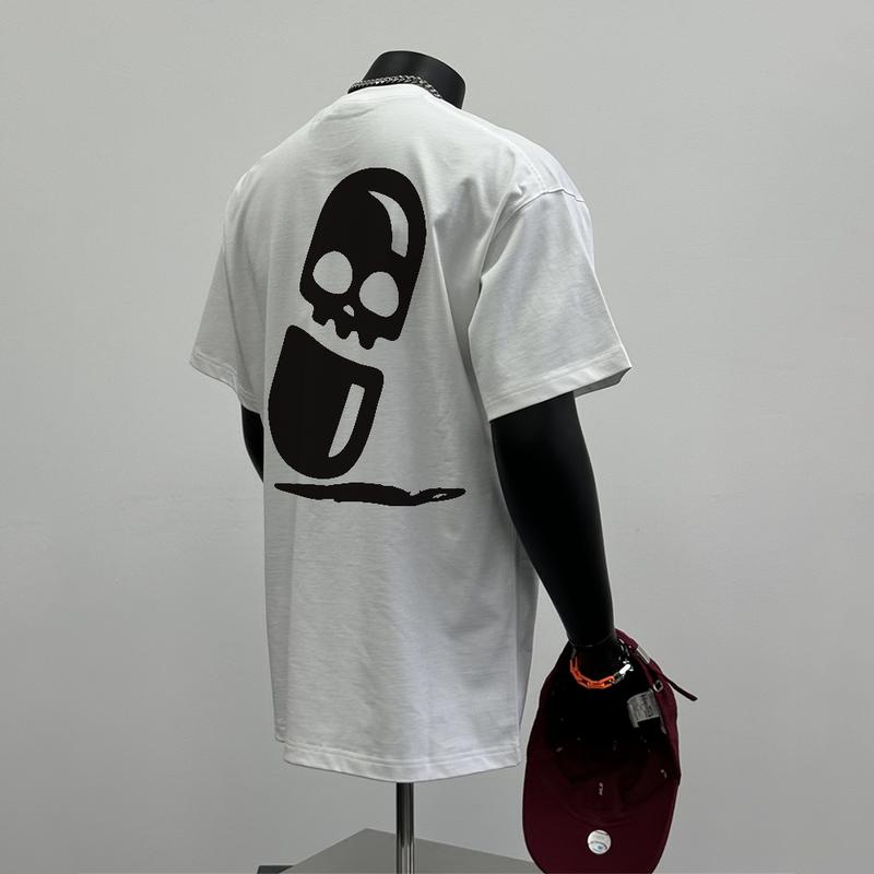 Áo Thun Ngoại Cỡ Thiết Kế Rộng Thùng Thình Đường Phố Cổ Điển, 100% Cotton, Ngắn Tay, Áo Cổ Thuyền Cho Nam Và Nữ, Unisex  cá tính 4