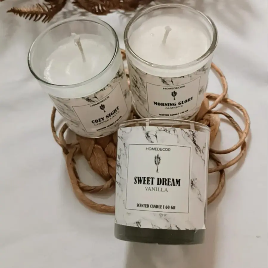 Lilin Aromaterapi Premium - Scented Candle- Lilin Pengharum Ruangan - Souvenir Hampers Wedding Pernikan Hadiah