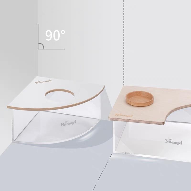 Product Introduction of Casual  Local Stock  Niteangel Acrylic Bath Box Toilet Litter Sand Box With Wooden Lid 3