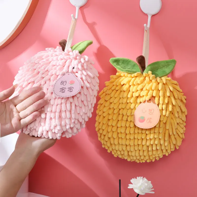 [ 29k Positive Reviews] Cute Hanging Hand Towel for Bathroom, Large Absorbent Chenille Thickened Hand Towel for Kitchen