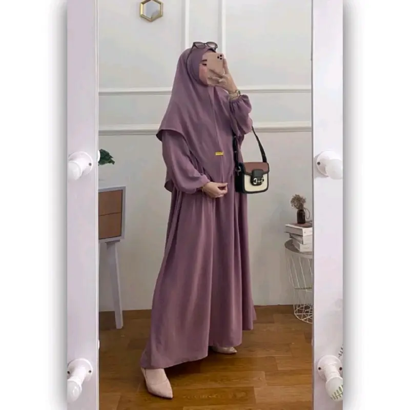 MEDINA SET KHIMAR GAMIS Muslim Wanita CRINKLE AIRFLOW TERBARU 1