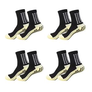 Non-slip Grip Socks, 4 Pairs Soft Breathable Sports Socks, Suitable for Football Basketball, Grip Pads for Football Basketball Sports Grip Socks