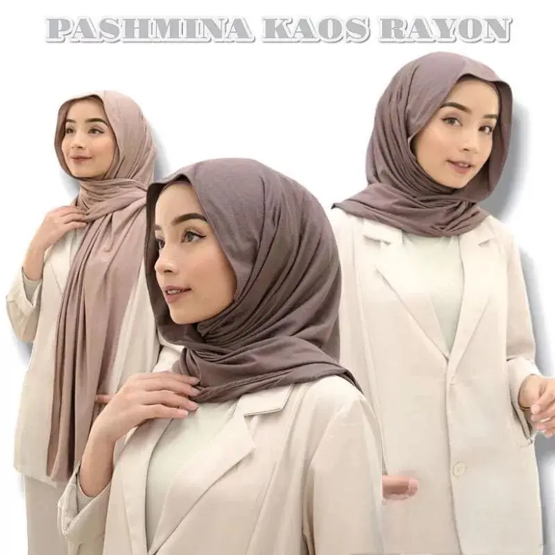 PASHMINA KAOS RAYON PREMIUM SIZE 180X75 STYLE KOREA HIJAB KEKINIAN 4