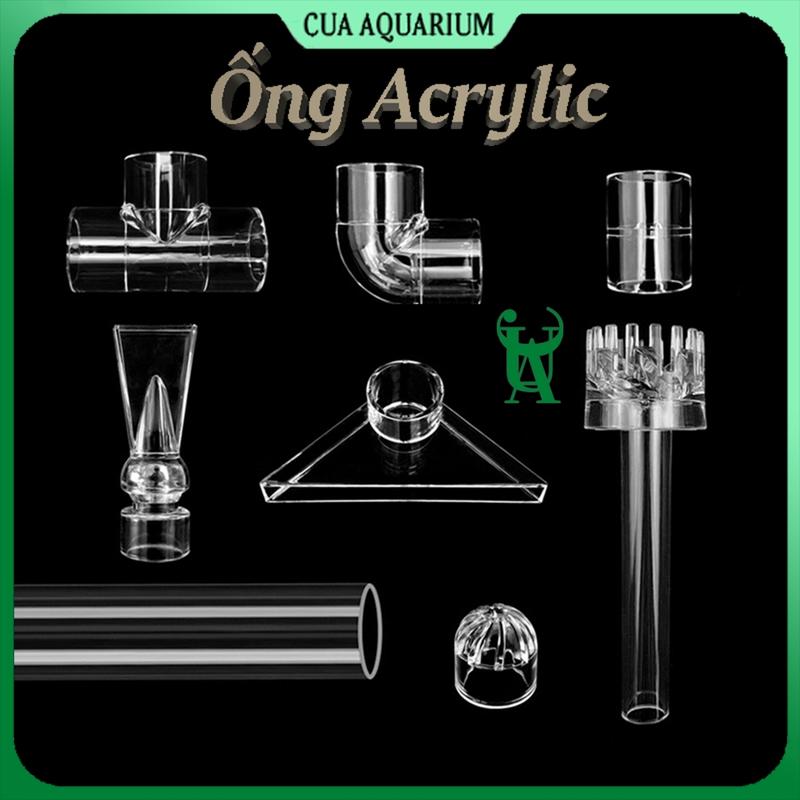  Ống nhựa trong suốt Acrylic - Co nối chữ T L - Mỏ vịt - Lọc váng xoay - Phụ kiện lọc bể cá thuỷ sinh mica 