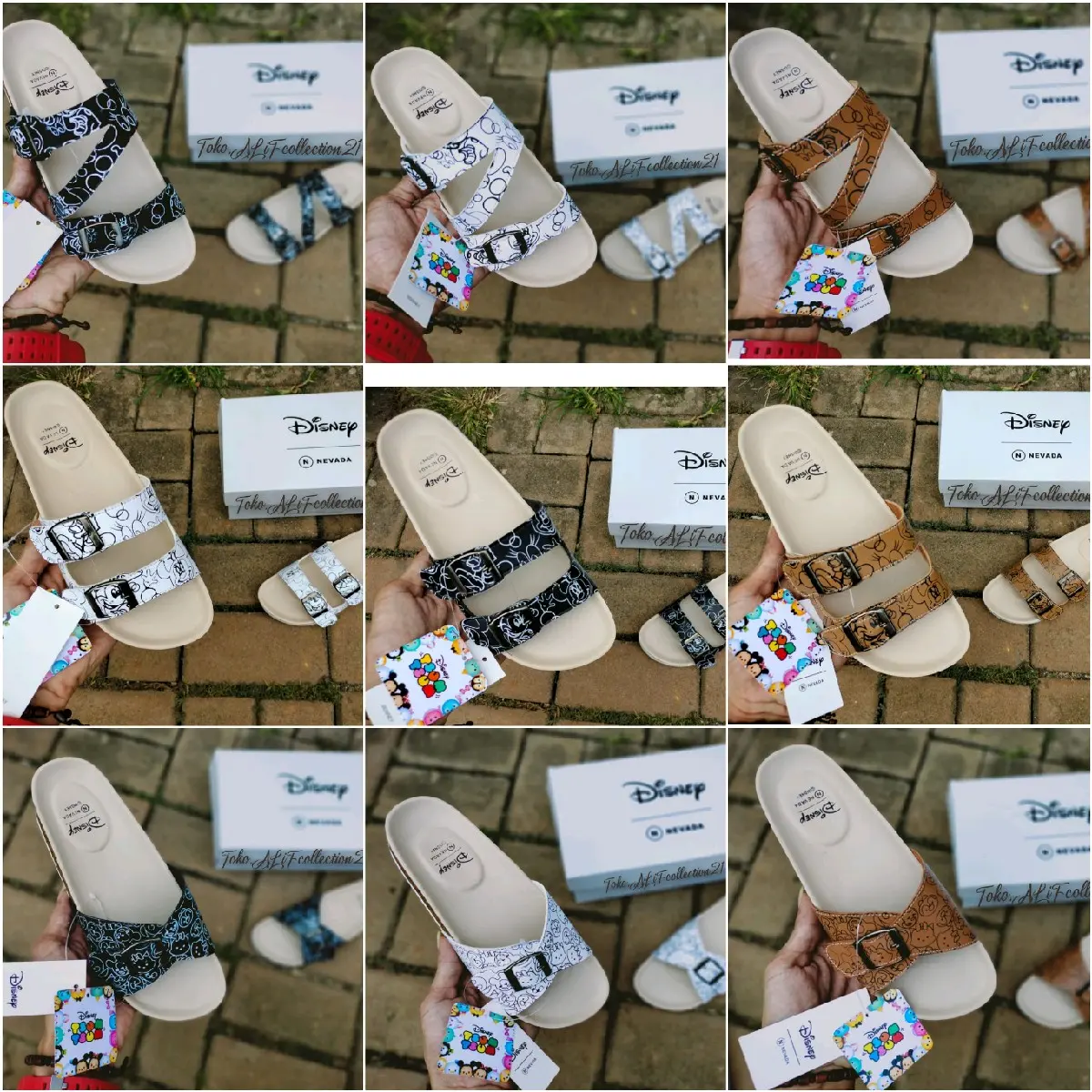Sandal  wanita casual kekinian motif mikey mouse