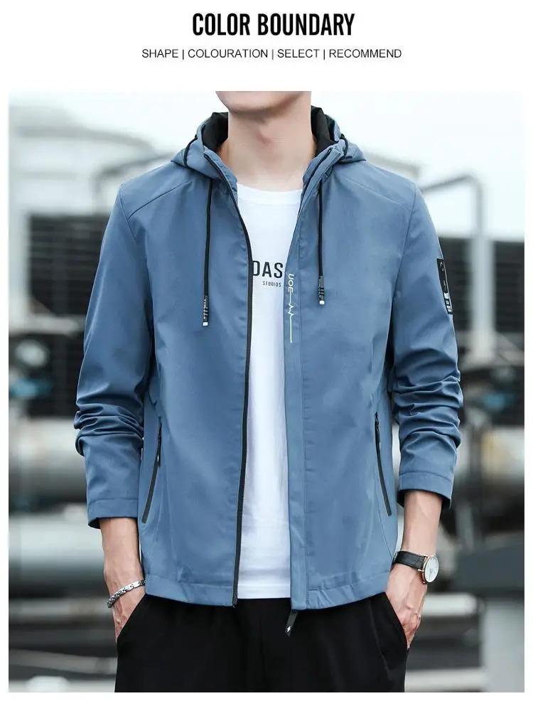 Product Introduction of Casual Men's Hooded Bomber Jacket Windbreaker Coat 2023 Autumn Outwear Menswear Tops Lingerie Longsleeve Pocket Operator 15