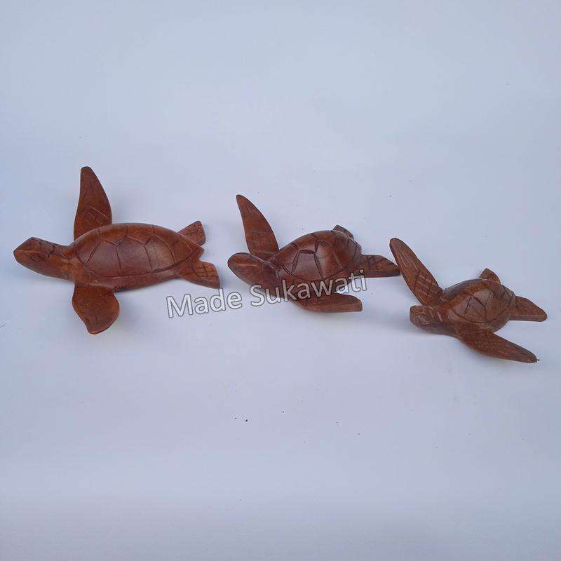 Hiasan kura kura penyu terbang kerajinan kayu handmade bali 5