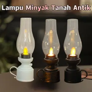 Vinnatsu Lampu Teplok Minyak Tanah/Lampu Minyak Tanah Antik/Lampu Petromax Minyak /Lampu Parafin Retro Kreatif LED