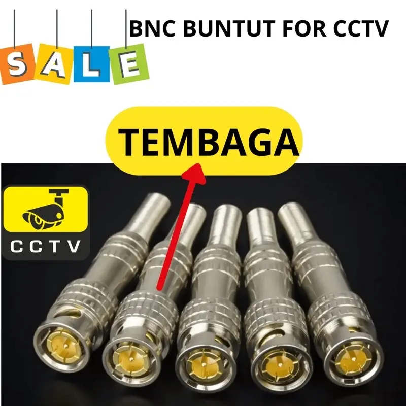 Konektor Jack Bnc buntut Coaxial RG59 RG6 Tanpa Solder Untuk Kamera CCTV 1