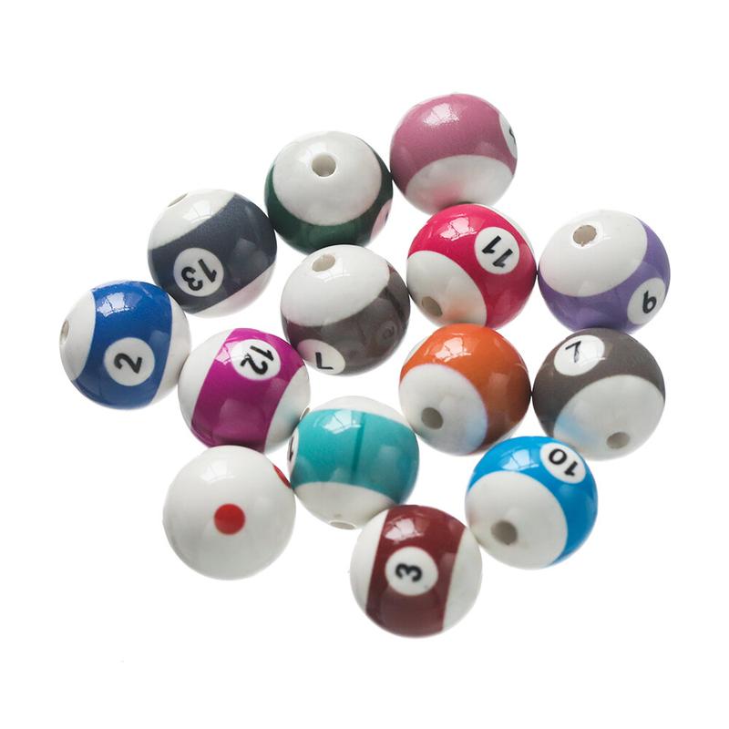 Product Introduction of St.kunkka 5pcs 15.5x16mm Acrylic Billiard Beads Fashion Accessories diy Jewelry Bracelet Necklace Accessories 19