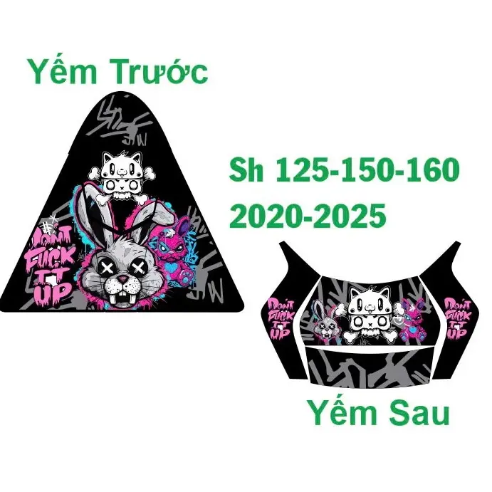 Tem dán nhám sh lớn 125-150-160 đời 2020-2025 chất liệu decal 3 lớp _ nhãn dãn_ tem xe sh