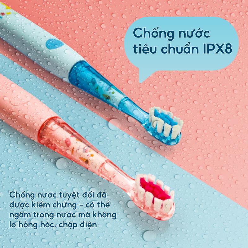 Bàn chải điện trẻ em treVi Kids đầu lông bàn chải mềm mại an toàn cho bé [BẢO HÀNH 12 THÁNG] + Qùa tặng bí mất bàn  chải banchai  dien 3