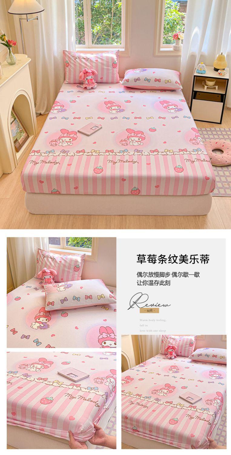 Product Introduction of 2025 Hello Kitty Children's Pure Cotton Fitted Sheet Bed Cover Full Cotton KT Cat Hello Kitty Cartoon Bed Sheet Student Mattress Cover 15