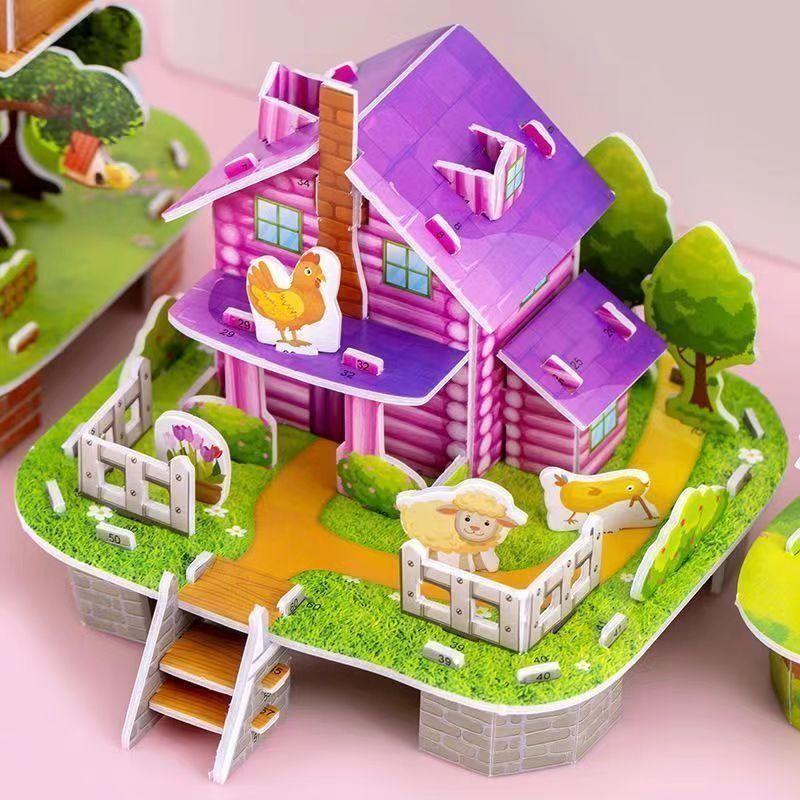 Product Introduction of Paper Block 3d  Puzzle Model House Paper Puzzle Baby Parent-Child Toys Kindergarten Prizes Gift Educational Toys Boys and Girls Primary School Students 13