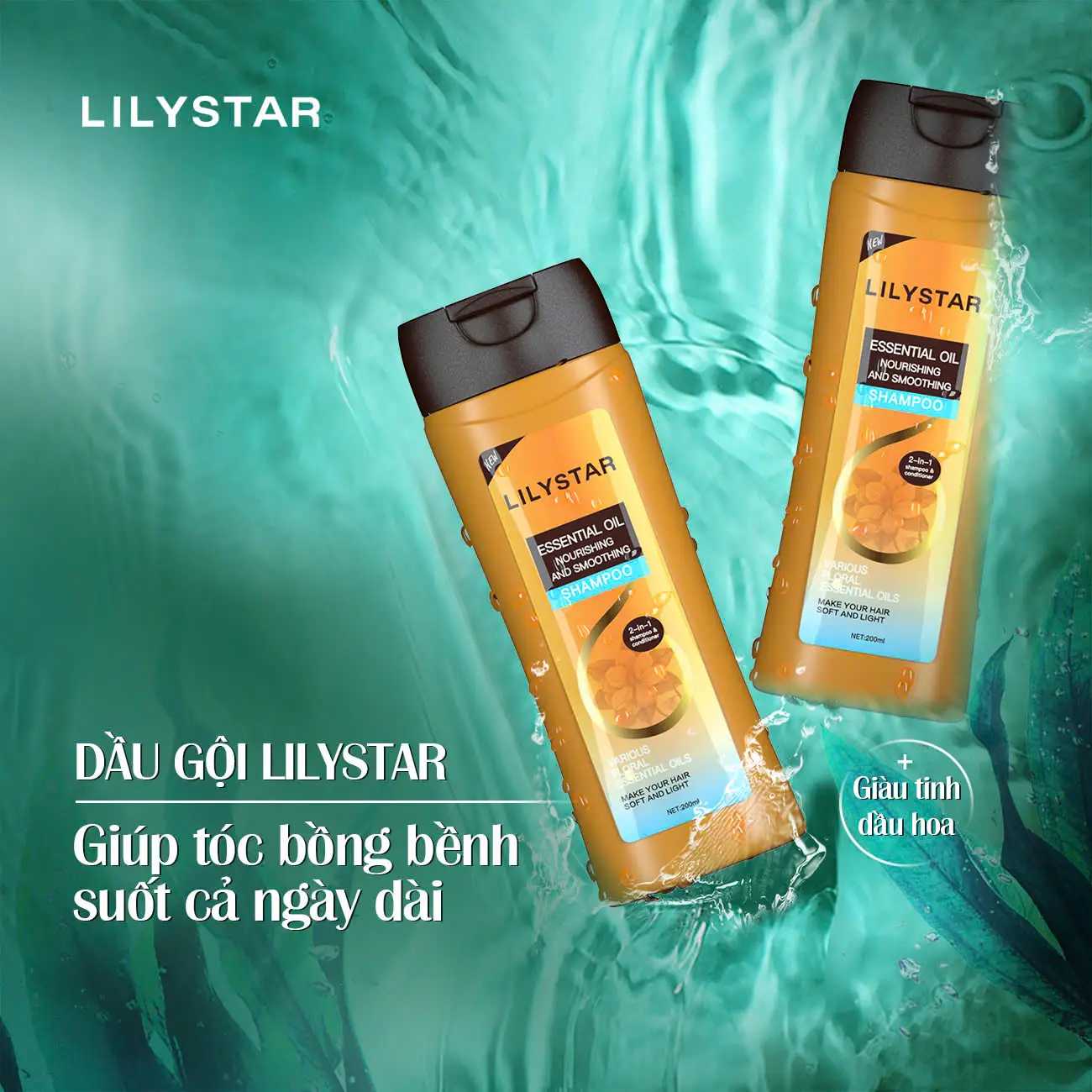 Dầu Gội Xả 2in1 Lilystar Giúp Làm Sạch, Nuôi Dưỡng Tóc, Lưu Hương Thơm Lâu Và Không Làm Bết Tóc (200ml)