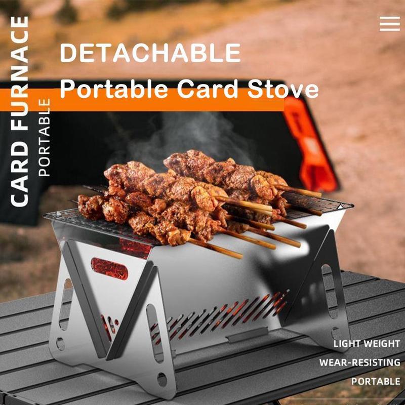 Product Introduction of 1pcs Camping Mini Folding BBQ Grill Charcoal Stove Ventilation Outdoor Oven Portable 23
