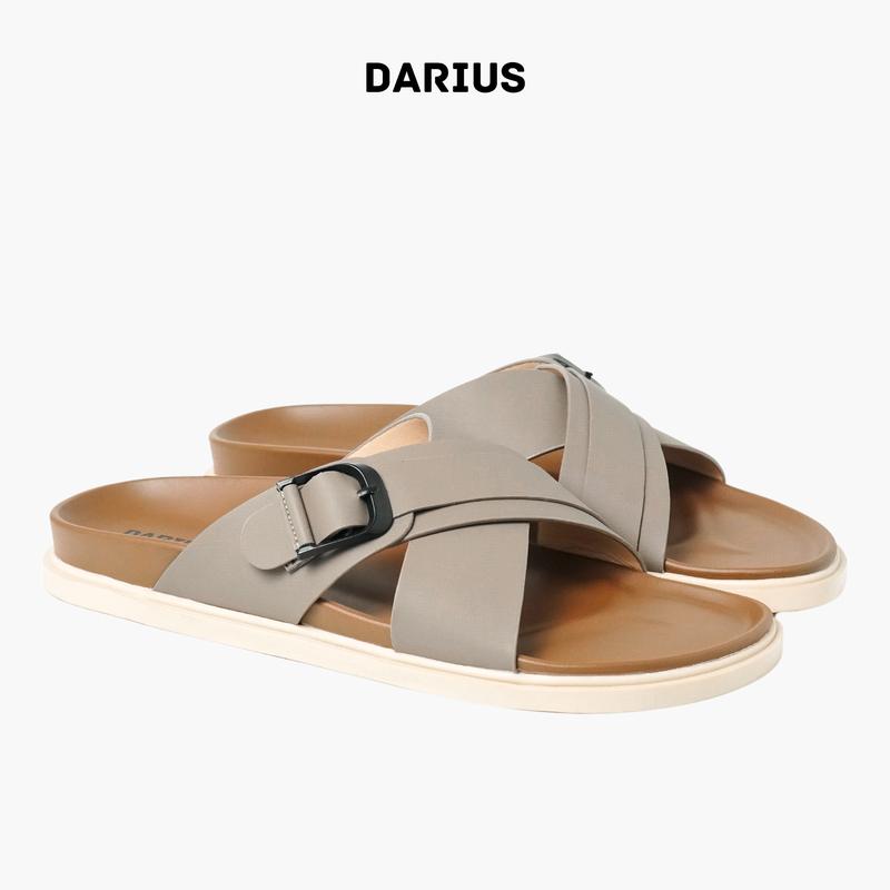 Dép Nam Quai Chéo Cao Cấp DARIUS Chống Nước Đế 2 Lớp Thời Trang Êm Chân Dép Quai Ngang Bền - Thanh Lịch Mã D352
