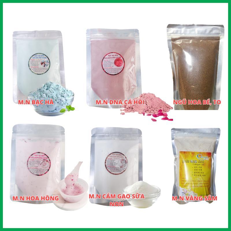 Mặt Nạ Dẻo Bạc Hà, Ngũ Hoa, Vàng Sâm 24k. Hoa Hồng Có Cánh, Cám Gạo Sữa Non