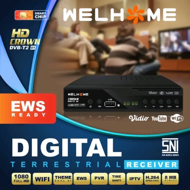 SET TOP BOX DIGITAL WELHOME DVB T2 / STB TV WELHOME DVB T2 DIGITAL FULL HD Garansi Resmi