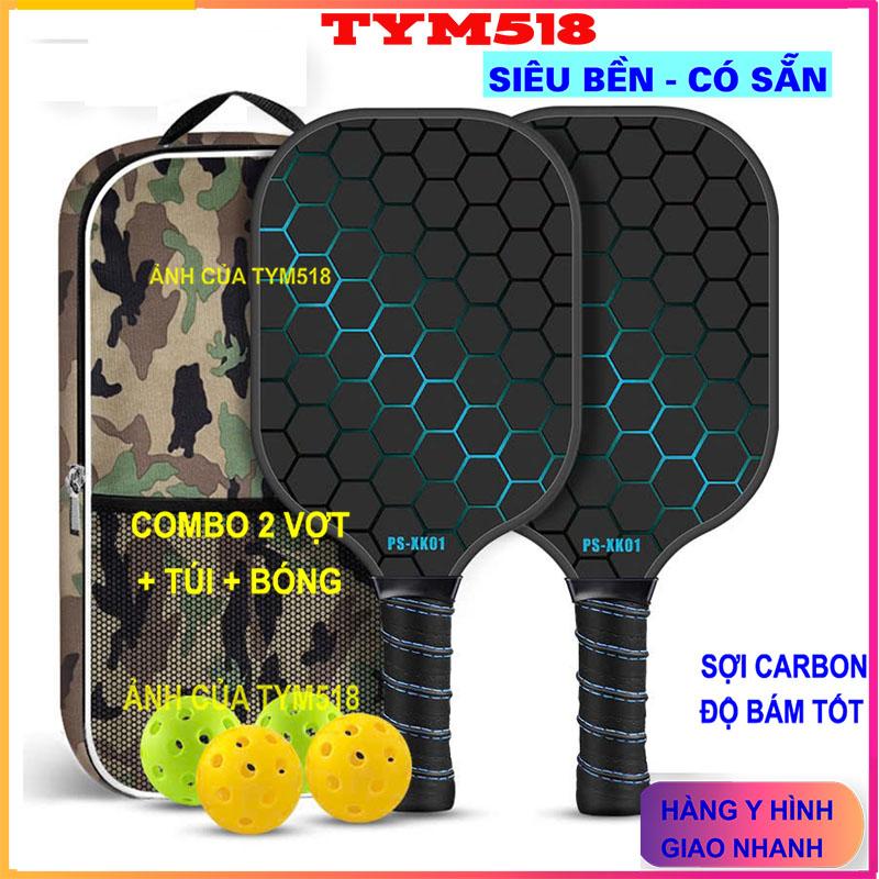 Bộ 2 Vợt Chơi Bóng Pickleball carbon joola T700 Siêu Nhẹ Và Nhanh Chóng Kèm Túi Đựng 4 Quả Bóng (RẰN DI)