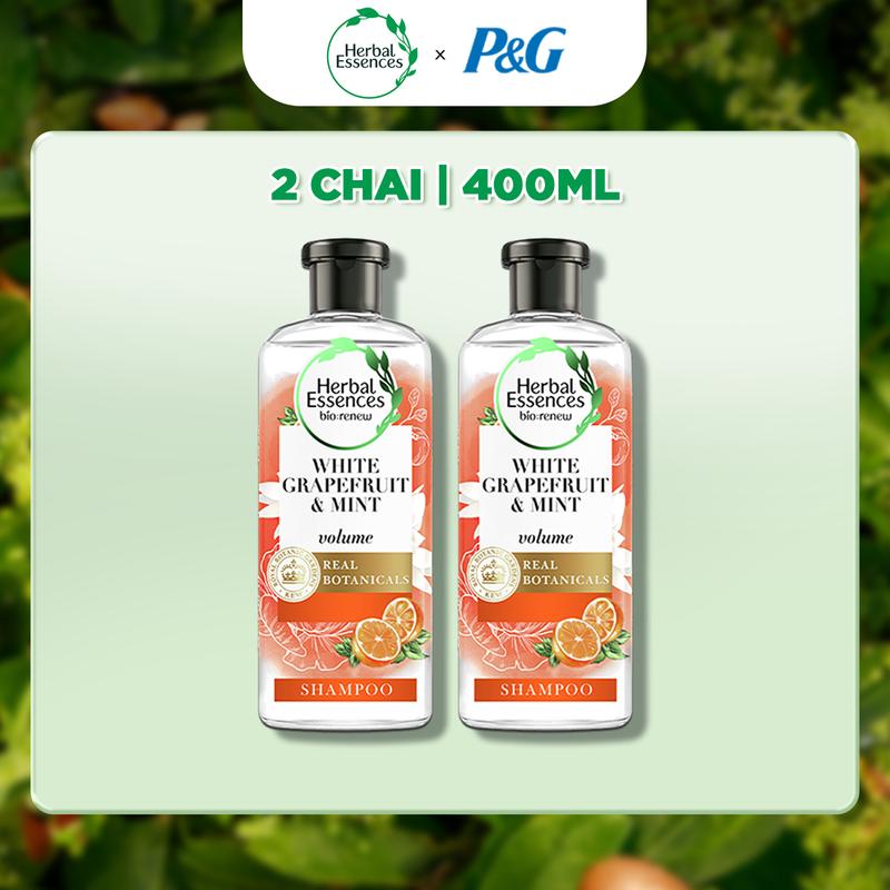 [FS BAU] Combo Dầu Gội Và Dầu Xả HERBAL ESSENCES Hỗ Trợ Phục Hồi Từ Tinh Dầu Morocco Argan/ Bồng Bềnh Chiết Xuất Bưởi & Bạc Hà - Chai 400ML x2