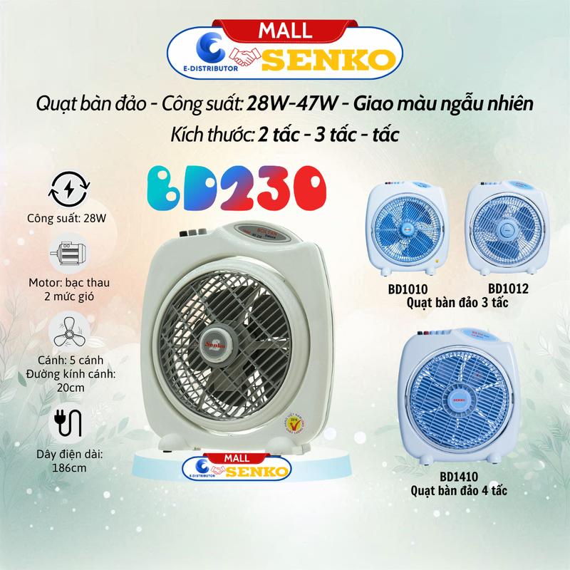 Quạt bàn đảo Senko cao cấp BD230/BD1012/BD1010/BD1410- Hàng chính hãng - Màu ngẫu nhiên Fan QuạT 40db mới quatdien