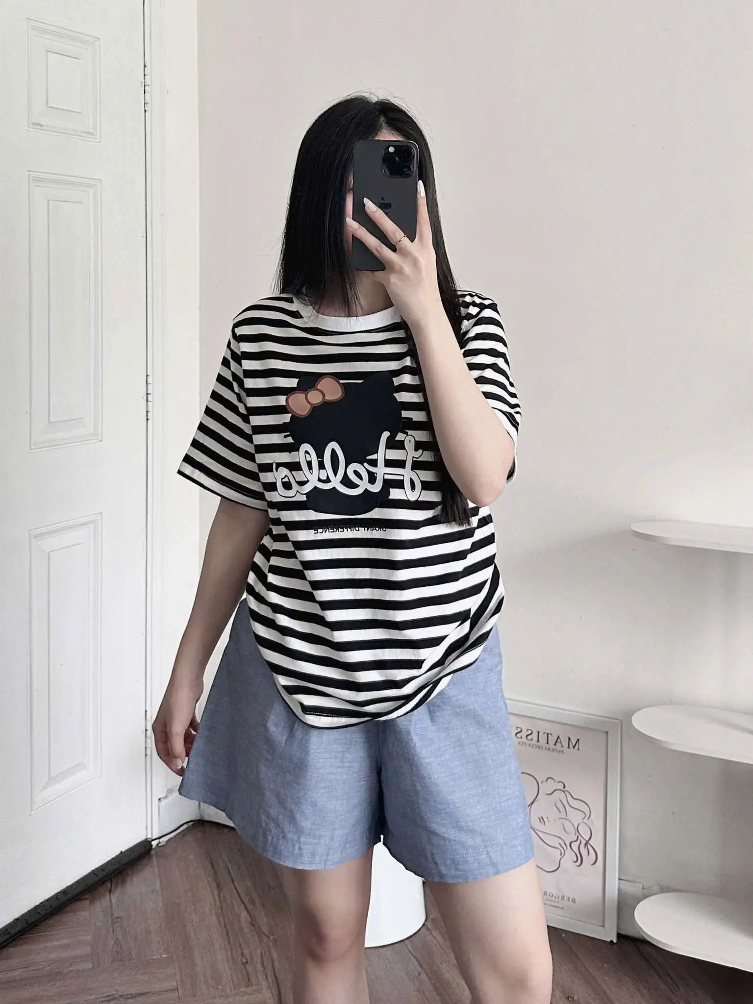Set bộ nữ mặc nhà, đi chơi thời trang, Set bộ áo thun quần lưng thun Menina